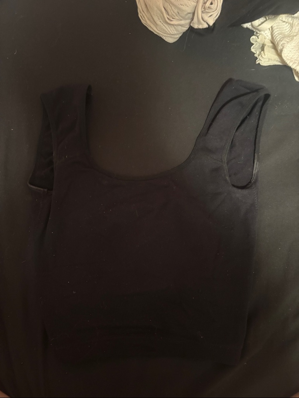 Garage Black Ribbed Crop Tank Top